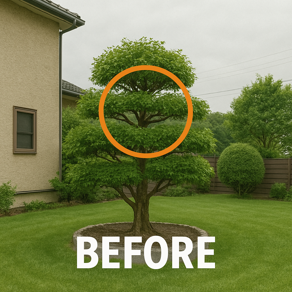 庭木剪定前の状態